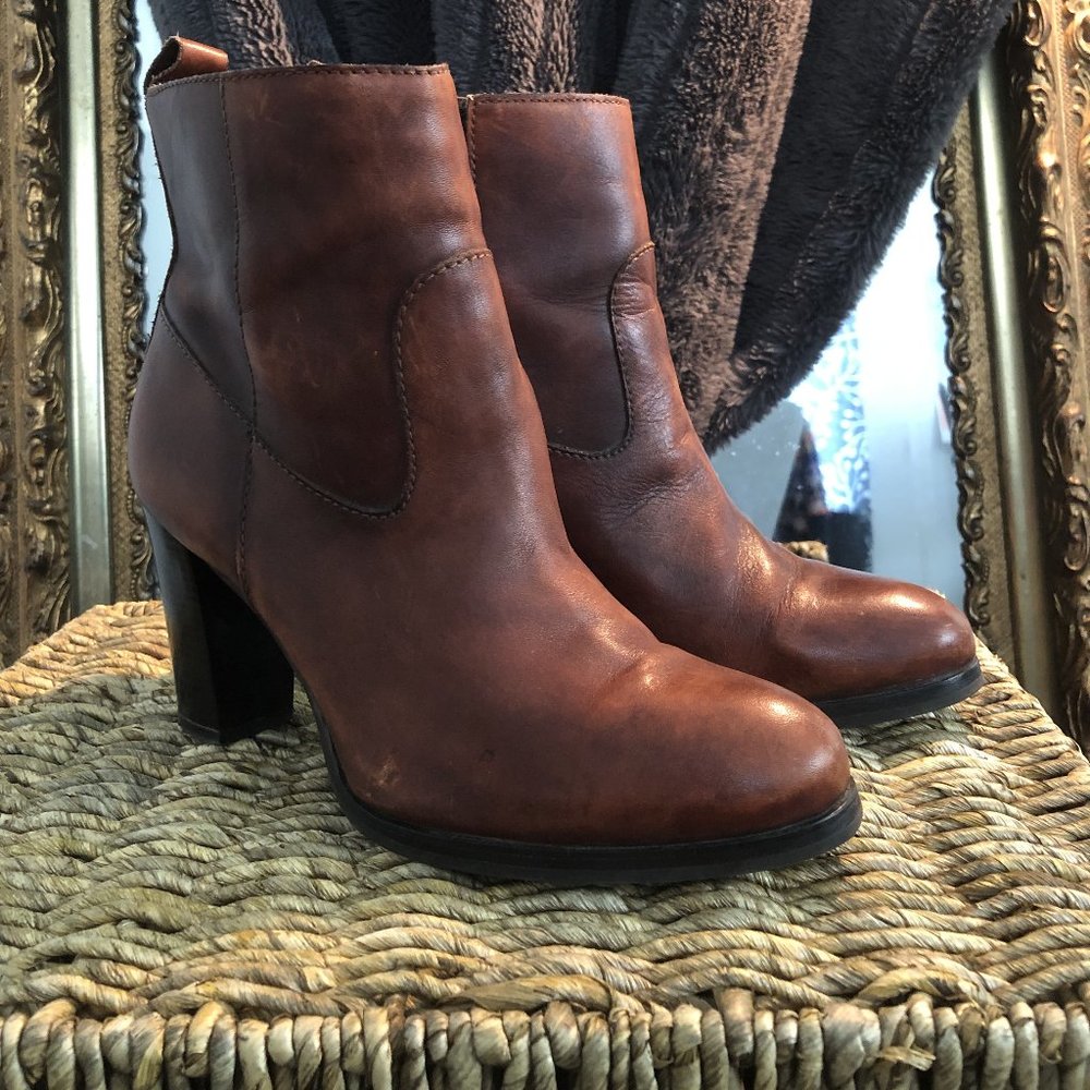 Cole Haan Rusted Brown Heeled Booties